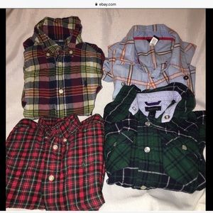 4 Boys button down shirts Size 5 Gap RL Tommy H